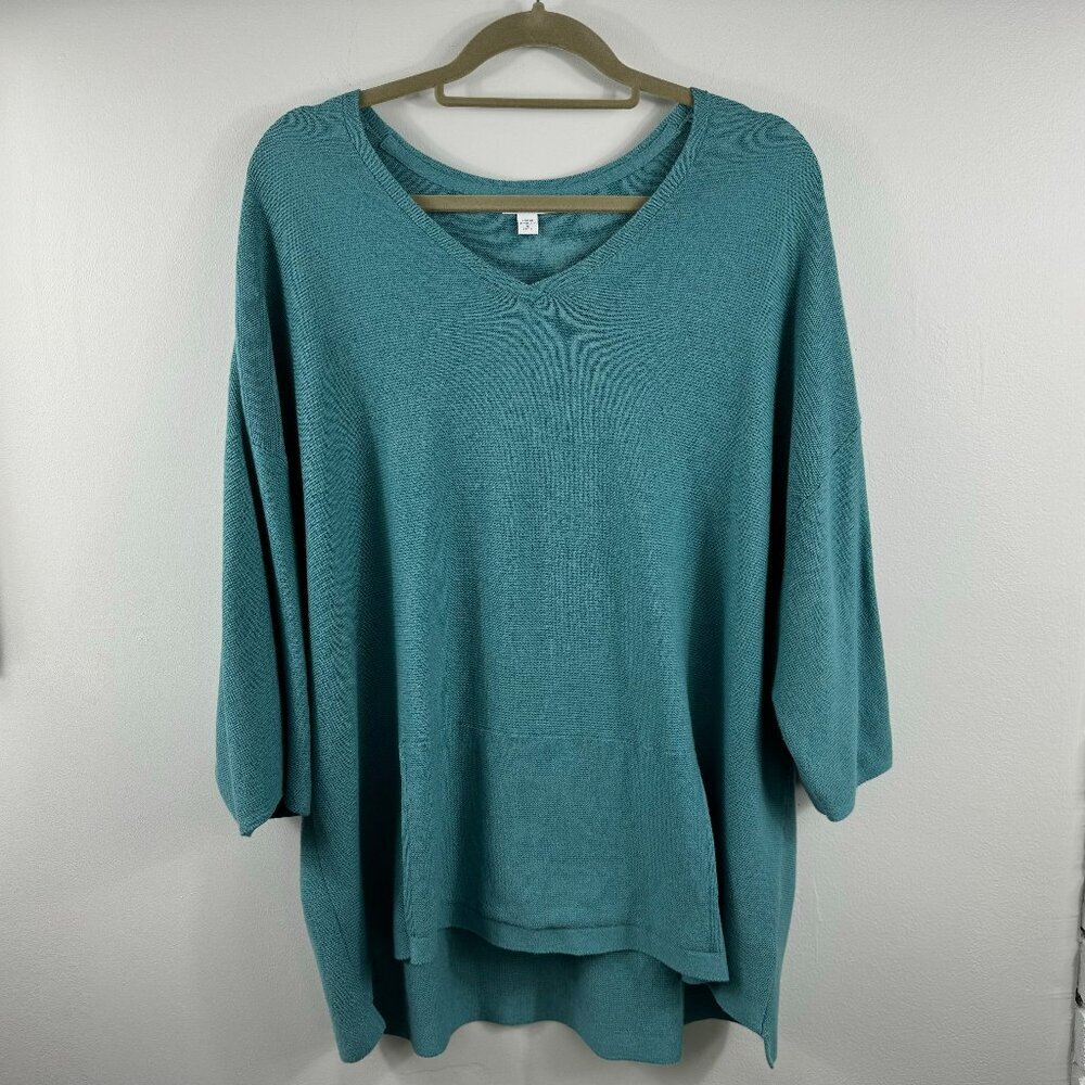 PureJill V-Neck Cotton Silk Kimono Sweater Size XL Petite